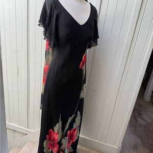 Elegant Black Floral Dress